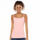 Juniors' So&reg; Scoopneck Satin-trim Cami Tank Top, Girl's, Size: Large, Light Pink