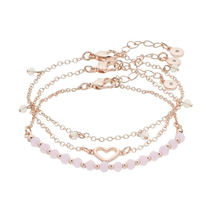 Lc Lauren Conrad Heart Bracelet Set, Women's, White
