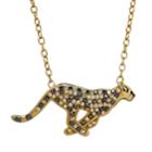Animal Planet 18k Gold Over Silver Crystal Cheetah Necklace, Women's, Size: 17, Yellow