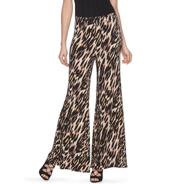 Women's Jennifer Lopez Luxe Essentials Wide-leg Pants, Size: Small, Brown