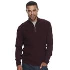 Men's Dockers Comfort Touch Classic-fit Textured Quarter-zip Sweater, Size: Xl, Red