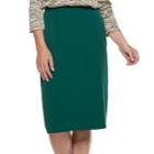 Women's Alfred Dunner Studio Solid Straight Skirt, Size: 8, Med Green