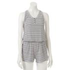 Juniors' So&reg; Knit Henley Romper, Teens, Size: Small, White