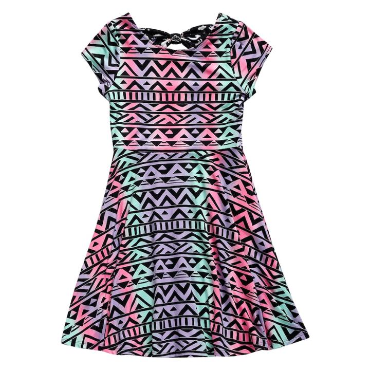 Girls' 7-16 Emily West Twist-back Reversible Dress, Size: 10, Multi