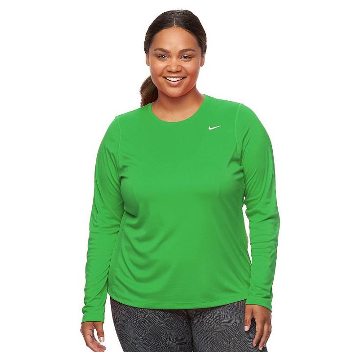 Plus Size Nike Ext Miler Dri-fit Running Tee, Women's, Size: 1xl, Green Oth