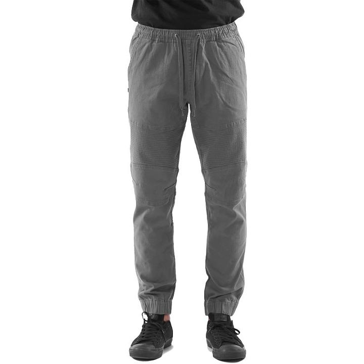 Men's Lost + Found Stretch Twill Moto Jogger Pants, Size: Medium, Grey (charcoal)