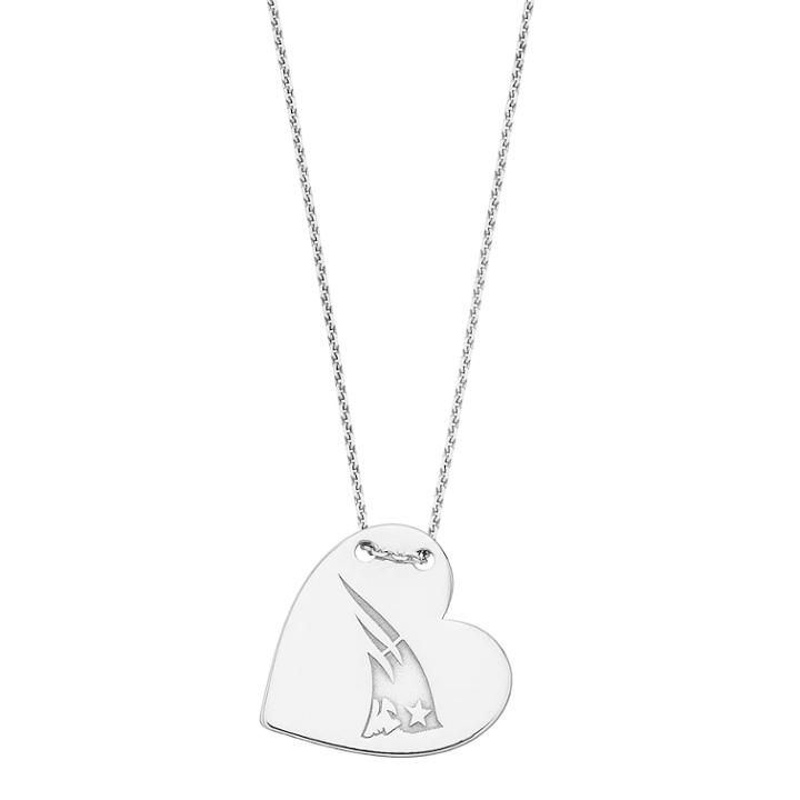 Sterling Silver New England Patriots Heart Pendant Necklace, Women's, Size: 18, Grey