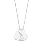 Sterling Silver New England Patriots Heart Pendant Necklace, Women's, Size: 18, Grey
