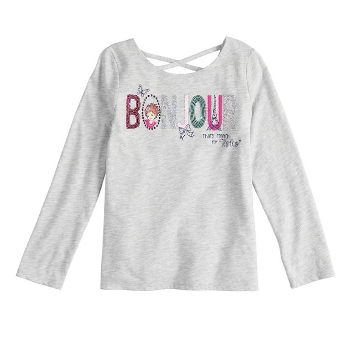 Disney's Fancy Nancy Girls 4-10 Bonjour Glittery Graphic Tee By Jumping Beans&reg;, Size: 7, Light Grey