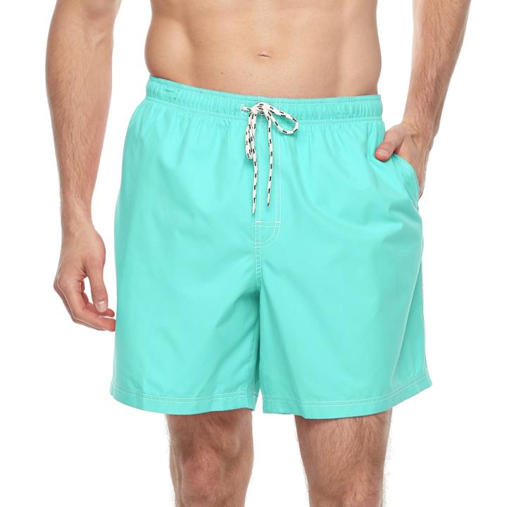 Big & Tall Croft & Barrow&reg; Solid Swim Trunks, Men's, Size: L Tall, Light Blue