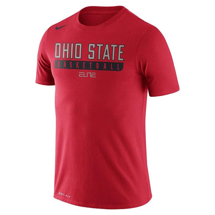 Men's Nike Ohio State Buckeyes Basketball Practice Dri-fit Tee, Size: Medium, Red
