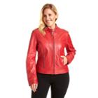Plus Size Excelled Leather Scuba Jacket, Women's, Size: 2xl, Red
