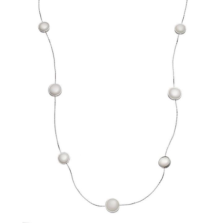 Napier Long White Circle Station Necklace, Women's