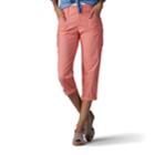 Women's Lee Nikki Cuffed Comfort Waist Poplin Capris, Size: 16 Avg/reg, Med Red