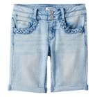 Girls 7-16 Mudd&reg; Braided Pocket Bermuda Jean Shorts, Girl's, Size: 14, Med Blue