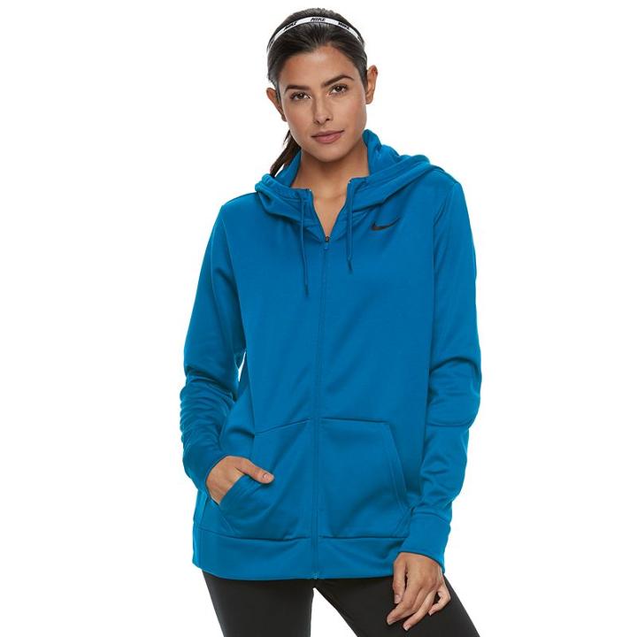 Women's Nike Therma Training Zip Up Hoodie, Size: Large, Brt Blue