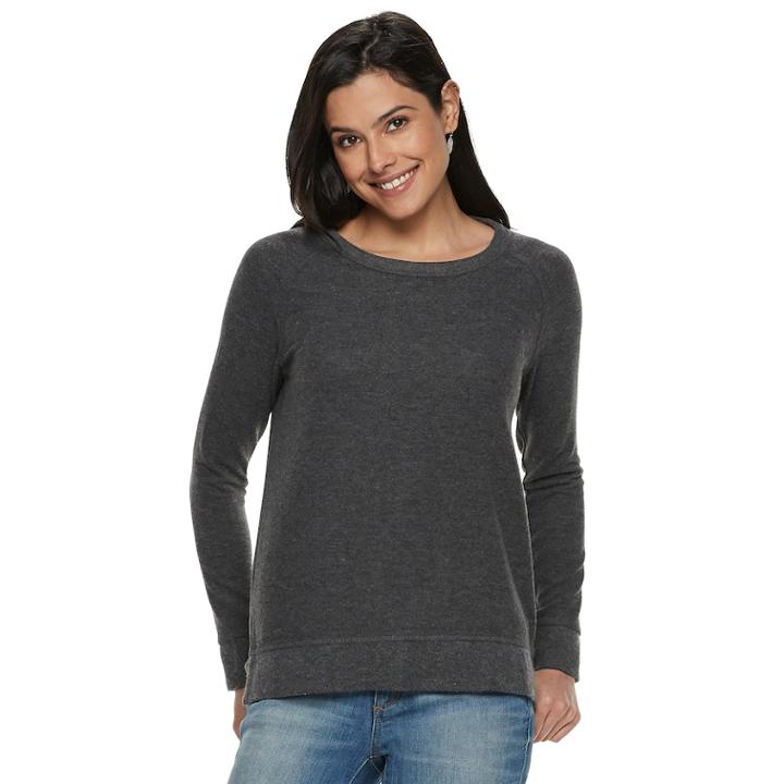 Petite Sonoma Goods For Life&trade; Supersoft Scoopneck Top, Women's, Size: M Petite, Black