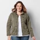 Plus Size Sonoma Goods For Life&trade; Solid Utility Jacket, Women's, Size: 2xl, Med Green