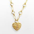 Elegante 18k Gold Over Brass Filigree Heart Pendant, Women's, Size: 20, Yellow