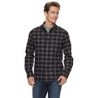 Men's Apt. 9&reg; Brushed Flannel Button-down Shirt, Size: Xl, Black
