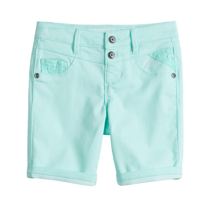 Girls 4-12 Sonoma Goods For Life&trade; Sateen Bermuda Shorts, Size: 8, Blue