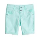Girls 4-12 Sonoma Goods For Life&trade; Sateen Bermuda Shorts, Size: 8, Blue