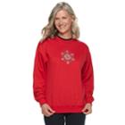 Women's Holiday Crewneck Graphic Sweatshirt, Size: Xxl, Brt Red