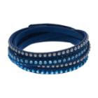 Simply Vera Vera Wang Blue Faux Leather Multi Row Wrap Bracelet With Swarovski Crystals, Women's, White