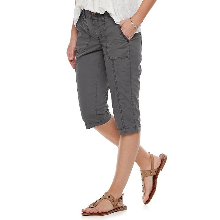 Petite Sonoma Goods For Life&trade; Cargo Capris, Women's, Size: 14 Petite, Dark Grey