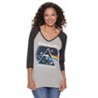 Juniors' Pink Floyd The Dark Side Of The Moon Raglan Tee, Teens, Size: Xl, Silver