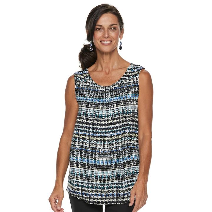 Women's Croft & Barrow&reg; Pleated Swing Tank, Size: Xxl, Dark Blue