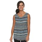 Women's Croft & Barrow&reg; Pleated Swing Tank, Size: Xxl, Dark Blue