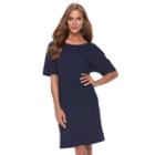 Women's Apt. 9&reg; Solid Ribbed Dress, Size: Medium, Dark Blue