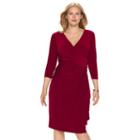 Plus Size Chaps Surplice Faux-wrap Dress, Women's, Size: 20 W, Red