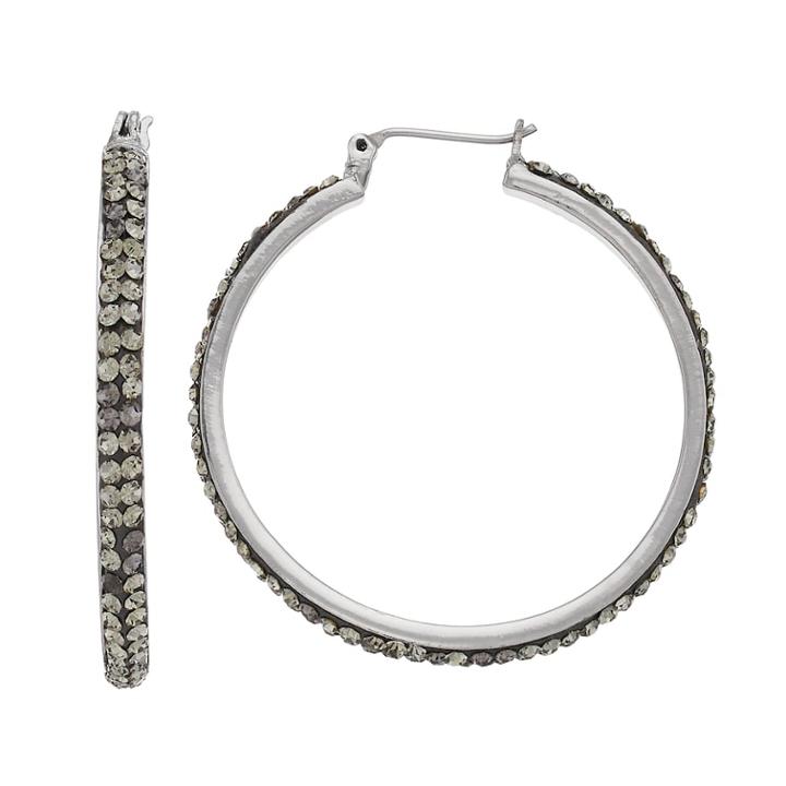 Simply Vera Vera Wang Pave Nickel Free Hoop Earrings, Women's, Grey