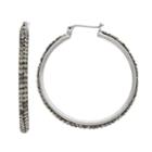 Simply Vera Vera Wang Pave Nickel Free Hoop Earrings, Women's, Grey