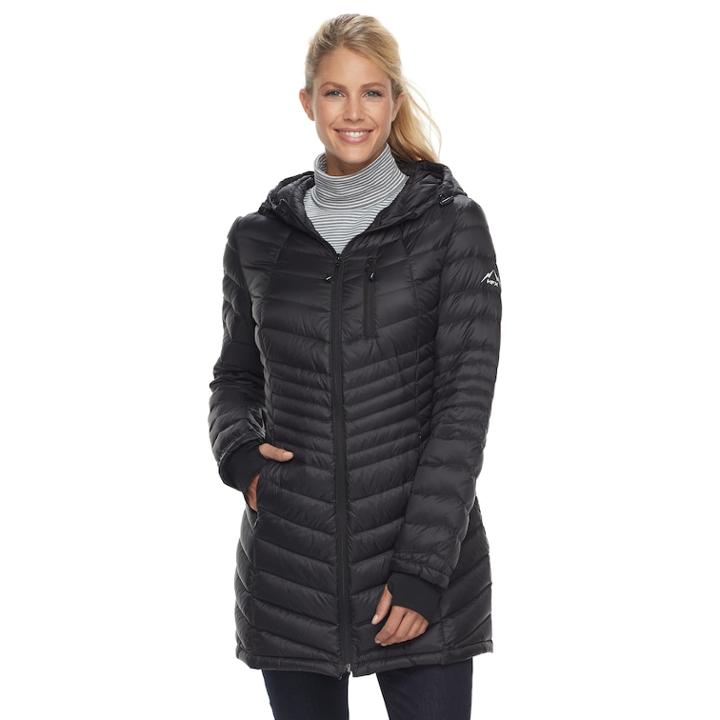 Women's Halitech Lightweight Packable Puffer Coat With Hood, Size: Medium, Black