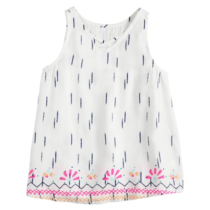 Girls 7-16 & Plus Size So&reg; Woven Cross Front Tank Top, Size: 18 1/2, Natural