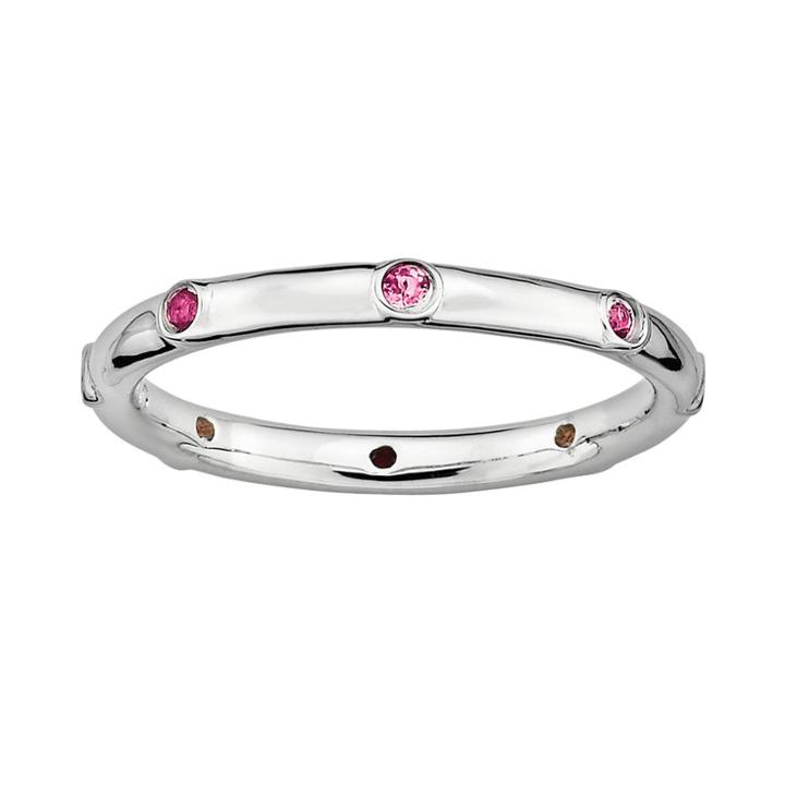 Stacks And Stones Sterling Silver Tourmaline Stack Ring, Women's, Size: 9