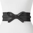 Women's Apt. 9&reg; Faux Leather Bow Stretch Belt, Size: 1x-2x, Black