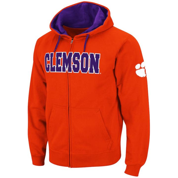 Men's Clemson Tigers Fleece Hoodie, Size: Medium, Drk Orange