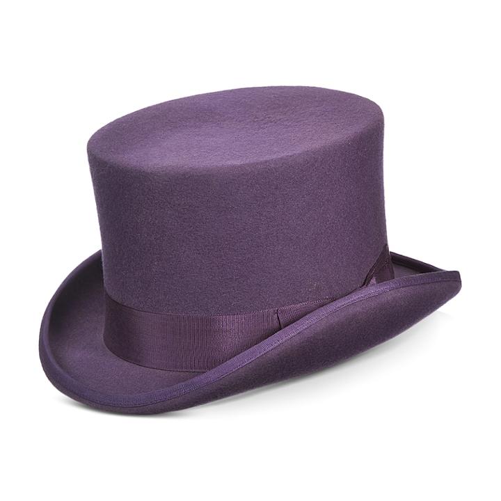 Men's Scala Wool Felt English Top Hat, Size: Medium, Purple