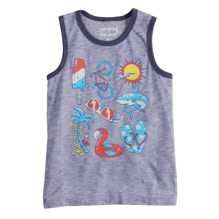 Boys 4-10 Jumping Beans&reg; Warm Days Graphic Tank Top, Size: 10, Light Blue