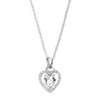 Brilliance Crystal Double Heart Pendant With Swarovski Crystals, Women's, White