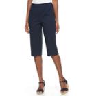 Women's Croft & Barrow&reg; Crisscross Skimmer Capris, Size: Medium, Blue