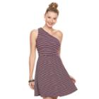 Juniors' So&reg; Textured Striped One Shoulder Dress, Girl's, Size: Xl, Purple