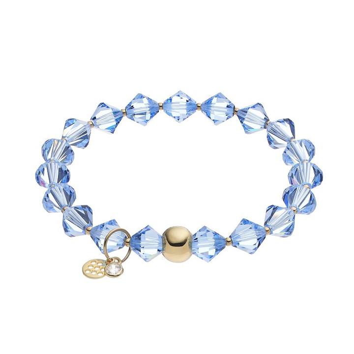 Tfs Jewelry 14k Gold Over Silver Violet Crystal Stretch Bracelet, Women's, Size: 7, Purple