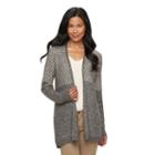 Women's Croft & Barrow&reg; Marled Colorblock Cardigan, Size: Xxl, Black