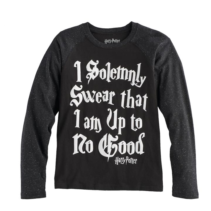 Boys 8-20 Harry Potter Glow In The Dark I Solemnly Swear Tee, Size: Medium, Black