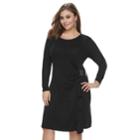 Plus Size Jennifer Lopez Wrap Dress, Women's, Size: 1xl, Black
